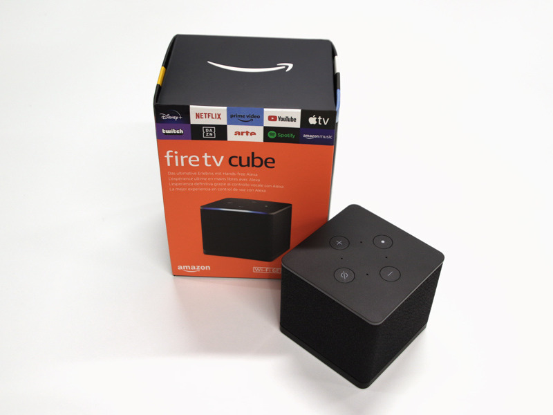 Fire TV Cube - box and device