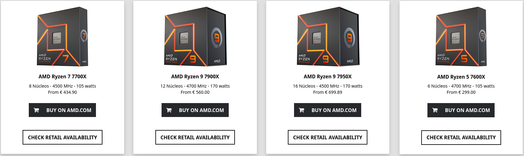 Ryzen 7000 in the AMD store