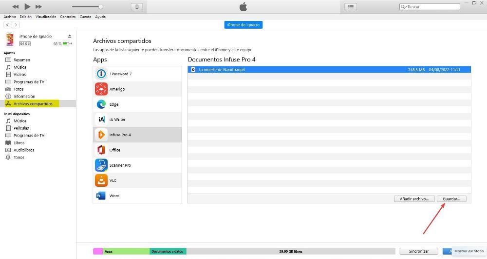 Transfer iPhone files to PC with iTunes