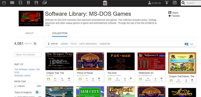 Classic Games Internet Archive