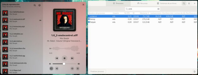 Amberol, local audio player for Linux