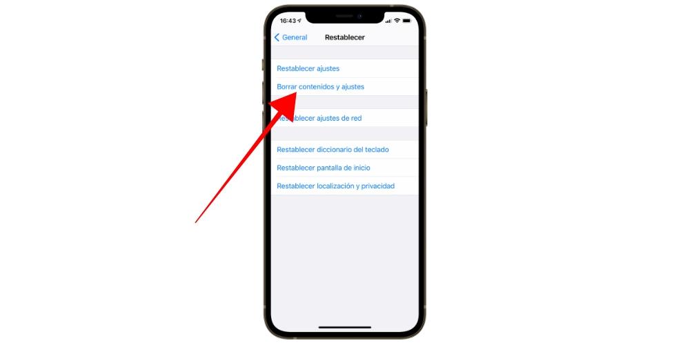 Erase iPhone content and settings