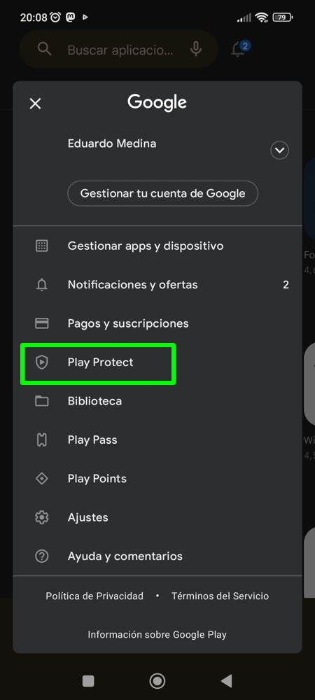 How to get to Google Play Protect