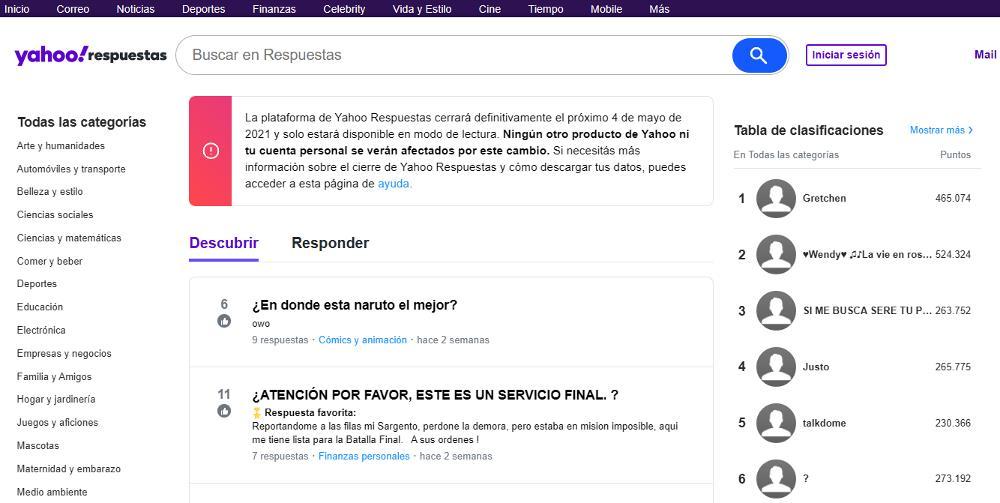 Yahoo!  Answers closing