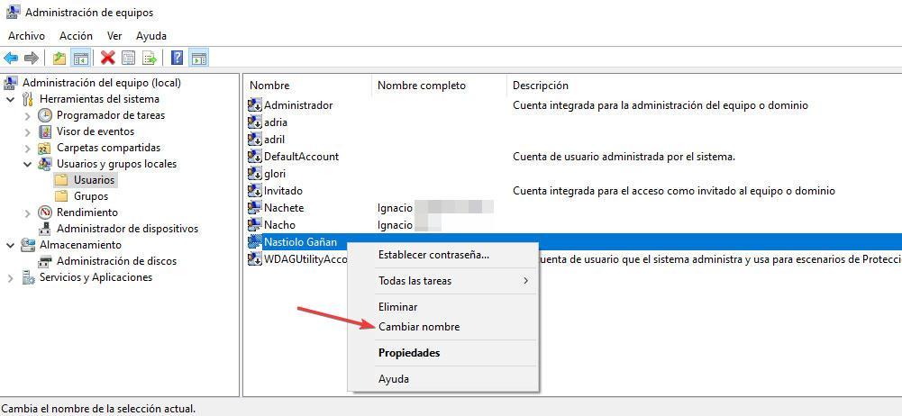 Change Windows user account name
