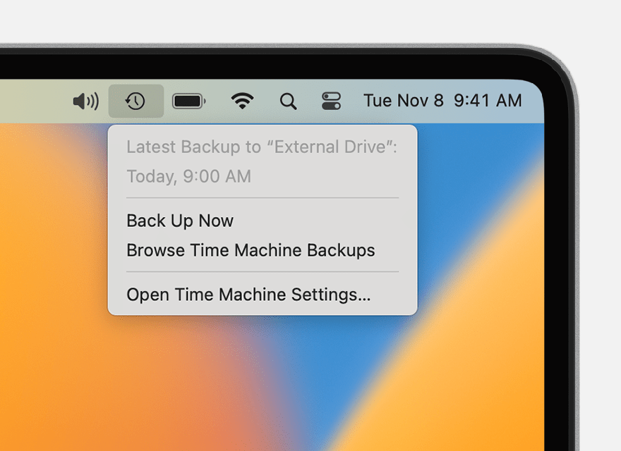 Time Machine built into MacOS