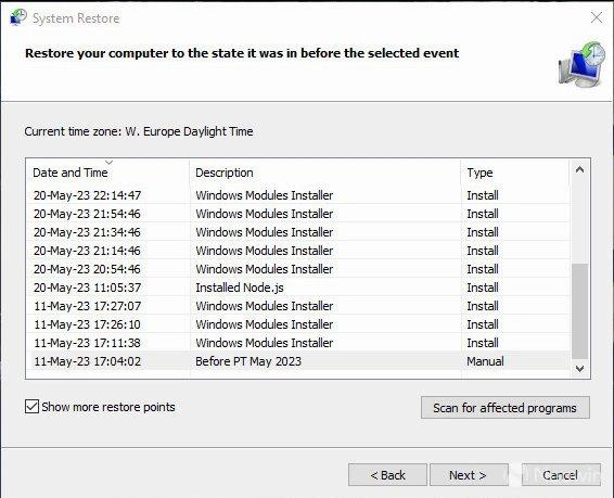 Windows 10 security update error