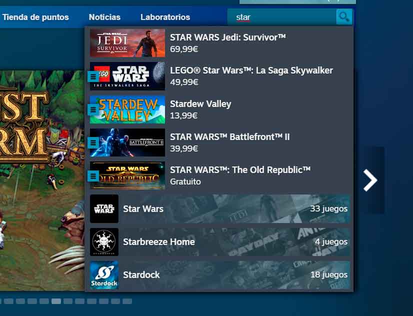 Valve improves Steam's quick search feature