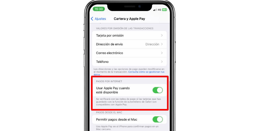 activate apple pay internet