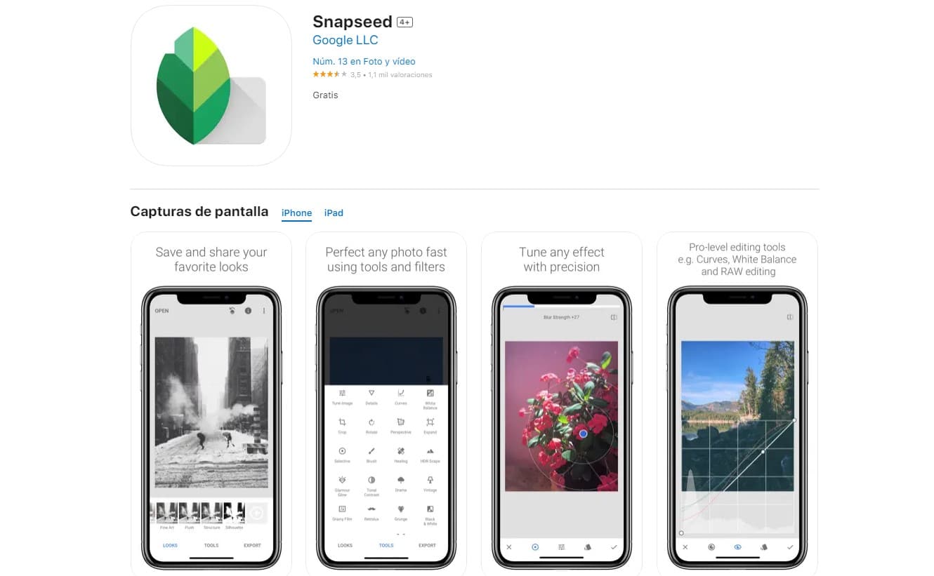 Snapseed lets you edit photos on iPhone