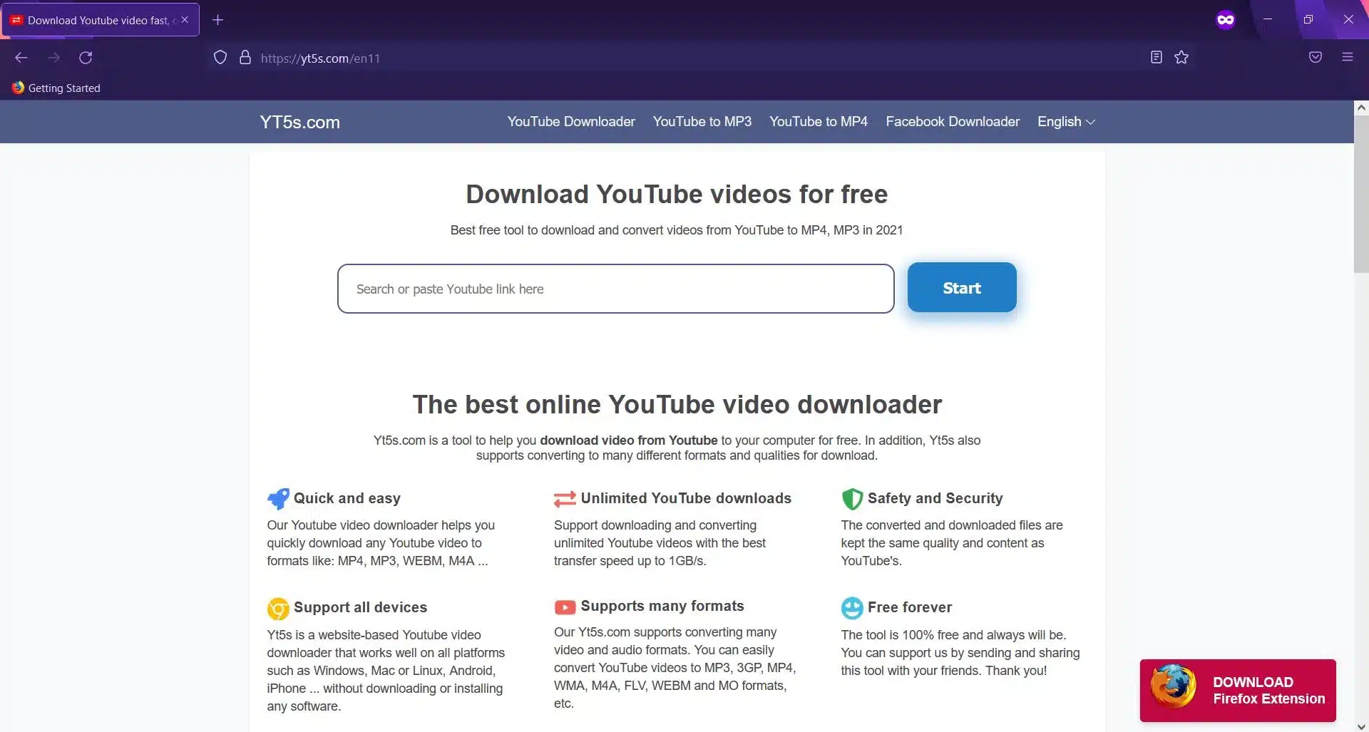 Page to download YouTube videos on Mac.