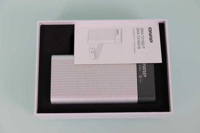 View of the inside of the QNAP QNA-T310G1T 10GbE adapter case in detail