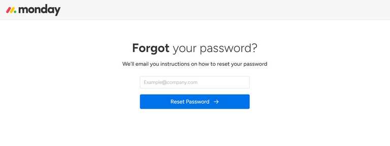 How to reset Monday.com account password