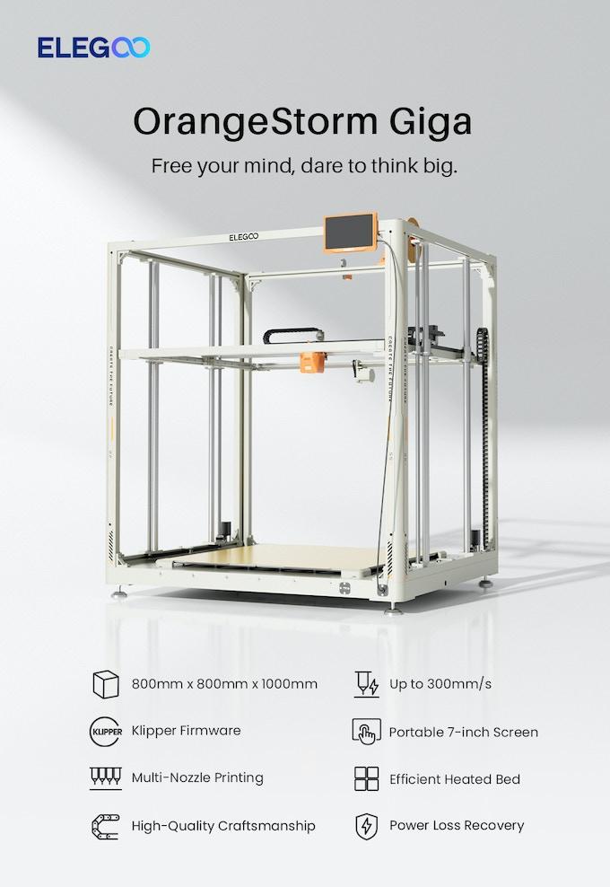 OrangeStorm Giga 3D printer