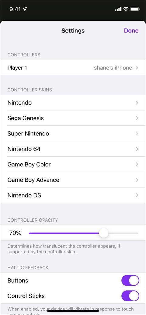 Delta Emulator Customization Settings