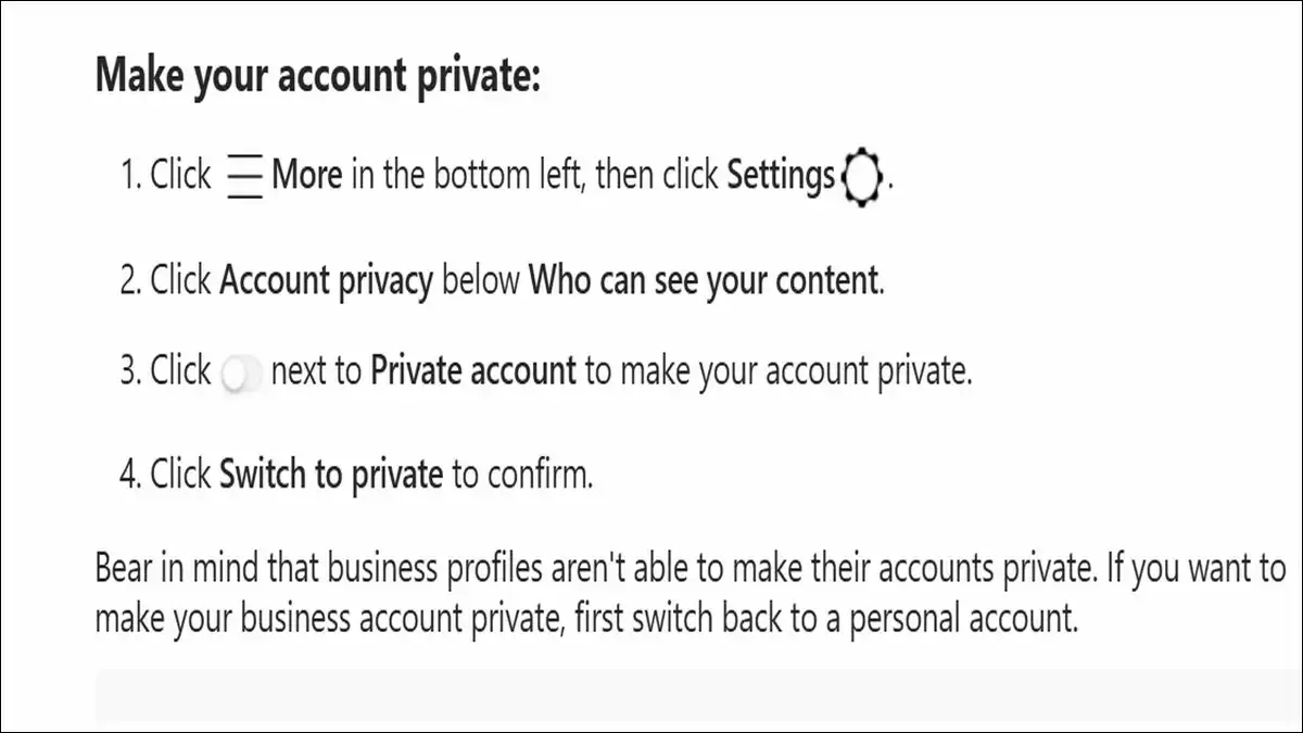 Settings to Make your Instagram account private