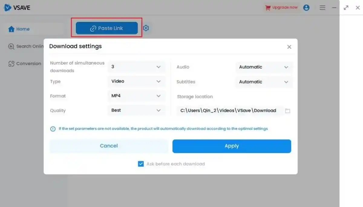 How to use Vsave